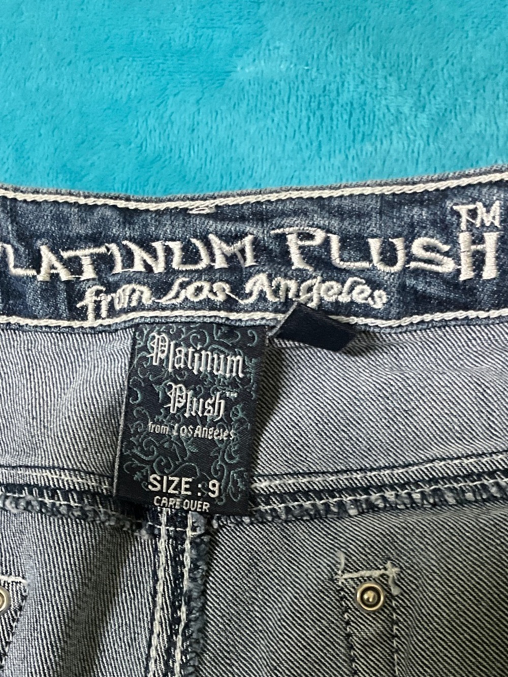 Platinum Plush Women's Blue Lace-Up Bootcut Jeans - Picture 2 of 10